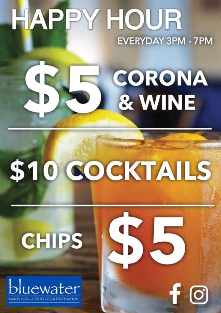 Happy Hour at Bluewater Cafe | Restaurant by the Beach | Manly, Sydney